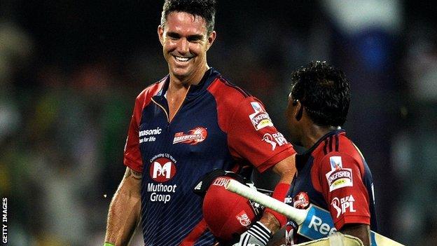 Kevin Pietersen playing for Delhi Daredevils