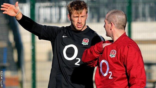 Chris Robshaw with Stuart Lancaster