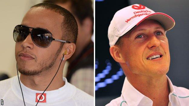 Lewis Hamilton and Michael Schumacher