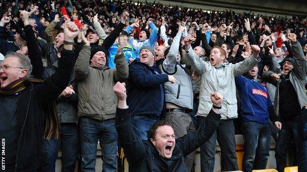 Derby fans at Pride Park