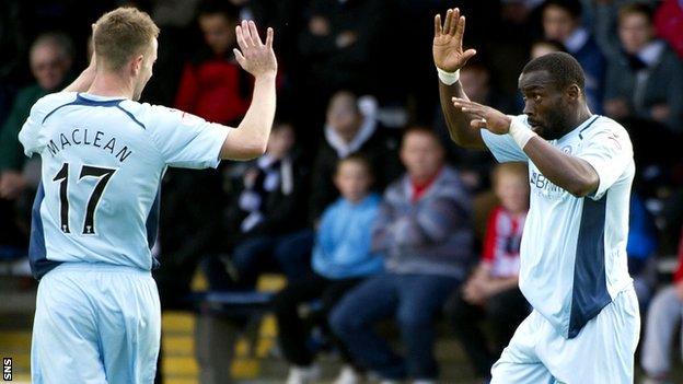 St Johnstone strikers Steven MacLean and Gregory Tade