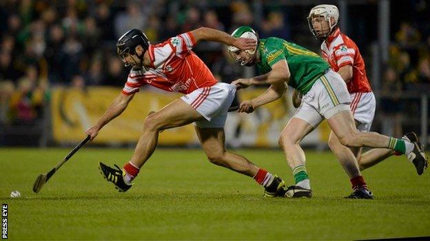 Action from the match between Loughgiel and Dunloy