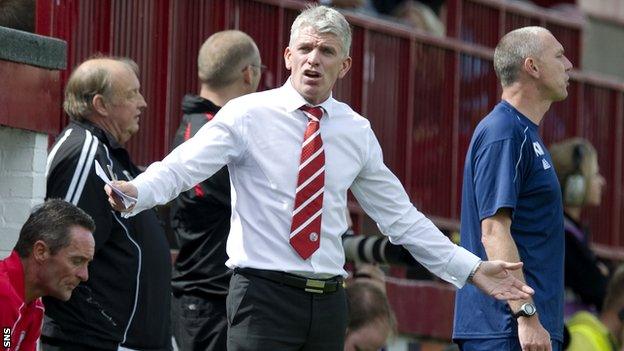 Jim Weir looks frustrated on the Brechin touchline