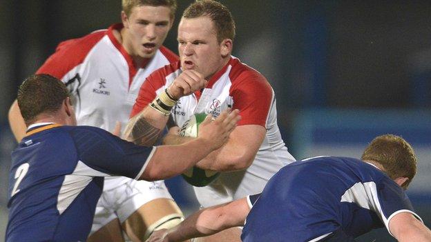 Jake Caulfield in action for Ulster U20s