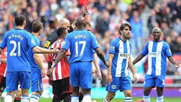 Jordi Gomez is sent off