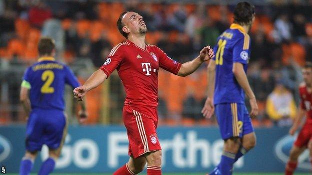 Franck Ribery shows his frustration