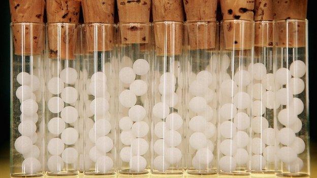 Homeopathy uses very diluted substances which are given orally, often on a pill