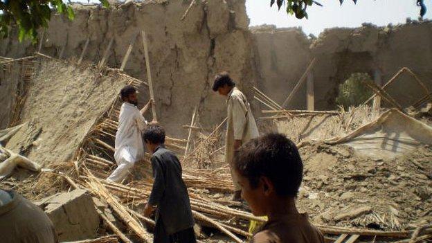 Remains of a destroyed house in South Waziristan