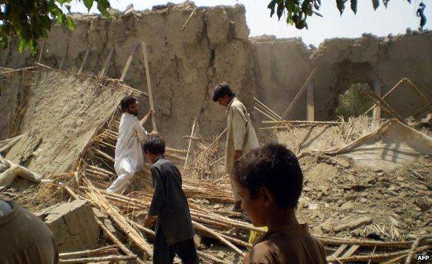 Remains of a destroyed house in South Waziristan