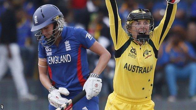 Laura Marsh and Australia captain Jodie Fields