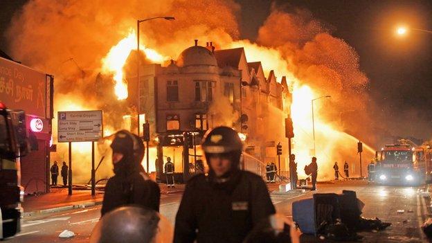 Firefighters fighting fire