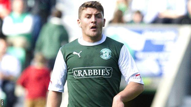 Deegan in action for Hibs following his move from Coventry