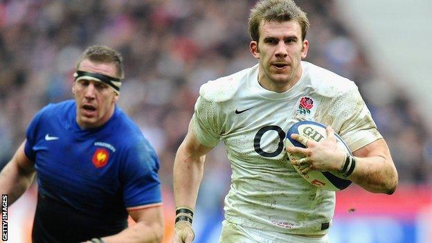 Tom Croft in action against France