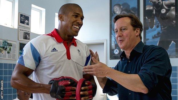 Anthony Joshua and David Cameron