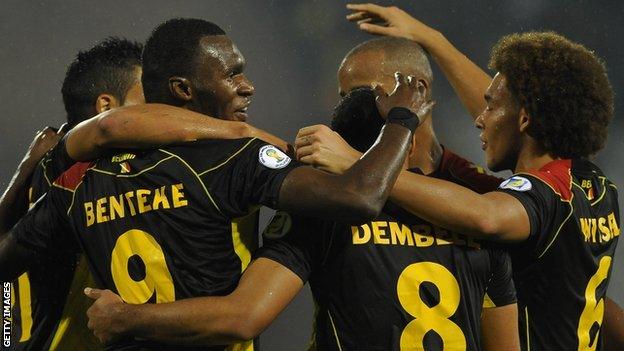 Belgium players celebrating