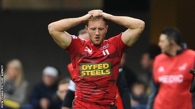 Morgan Stoddart after being sent off against Clermont