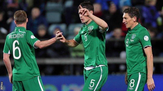 The Republic of Ireland celebrated a 4-1 win away to the Faroe Islands