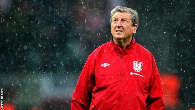 Roy Hodgson on the pitch in Poland