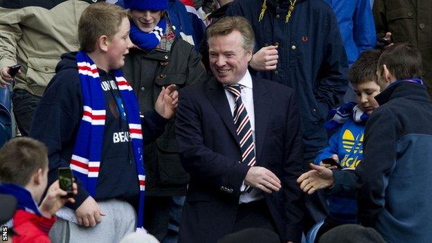 Whyte is greeted warmly by Rangers fans in happier times at Ibrox