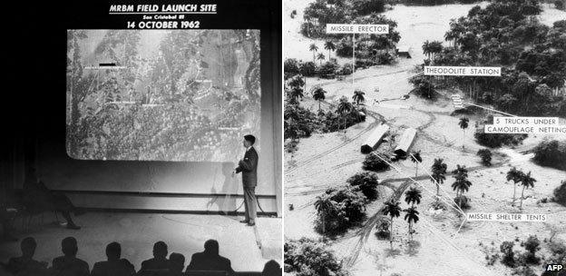 Aerial photograph shown at Washington news briefing