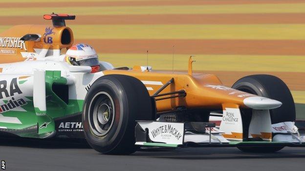 Paul Di Resta during first practice at the Buddh International Circuit in Noida