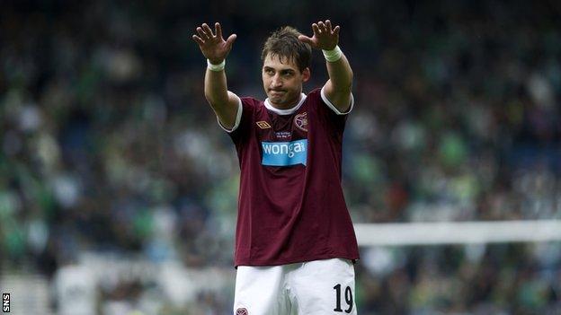 Rudi Skacel thanks Hearts fans