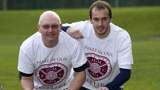 Hearts manager John McGlynn and goalkeeper Jamie MacDonald