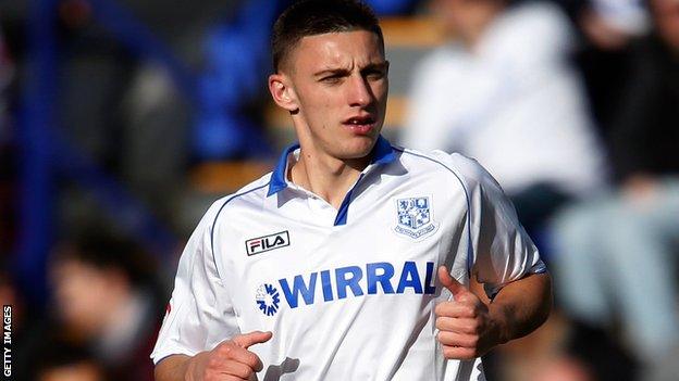 Tranmere Rovers striker Jake Cassidy