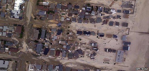 Satellite image of damaged properties (Image: AFP/NOAA)