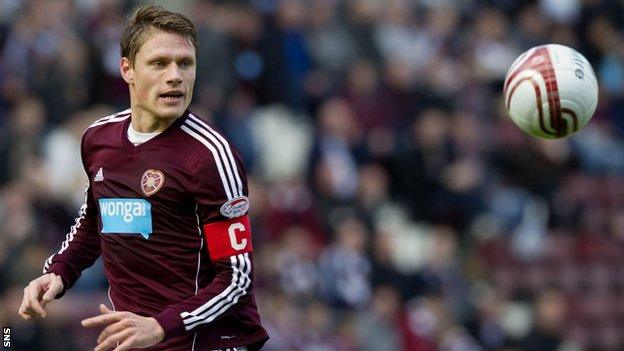 Hearts captain Marius Zaliukas