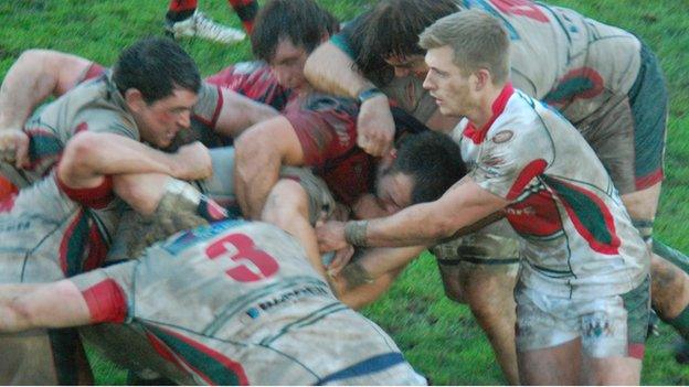 Jersey v Plymouth Albion action