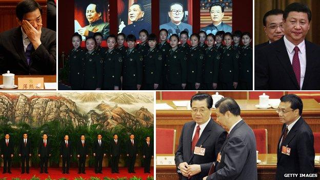 Composite of images on China's leadership