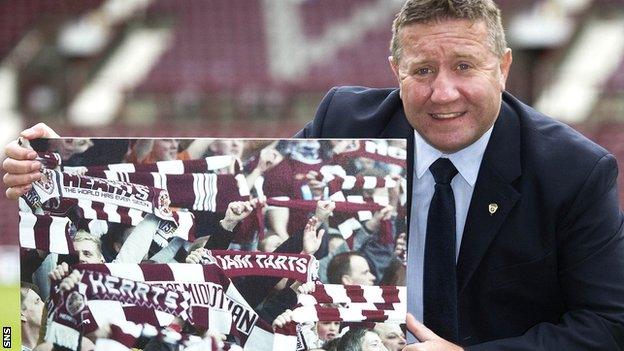 John Robertson is promoting the share offer at Hearts