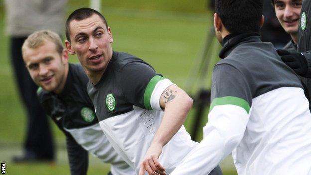 Scott Brown enjoys training ahead of Barcelona's visit