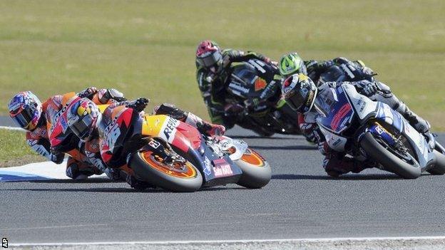 Casey Stoner, Dani Pedrosa and Jorge Lorenzo