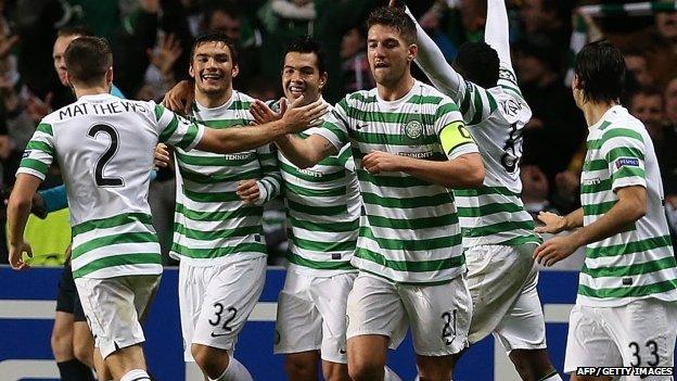 Celtic's Tony Watt celebrates his goal