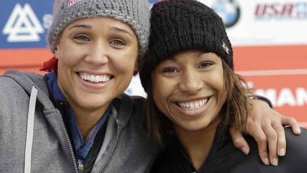 Lolo Jones and Jazmine Fenlator