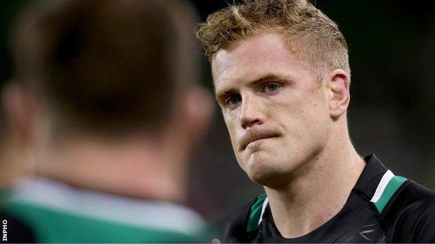 Jamie Heaslip shows his disappointment after the final whistle on Saturday