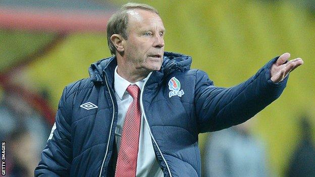 Berti Vogts on the sidelines with Azerbaijan