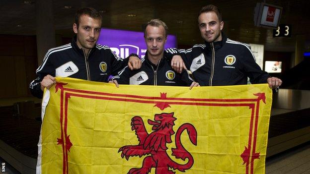 Liam Kelly, Leigh Griffiths and Andrew Shinnie