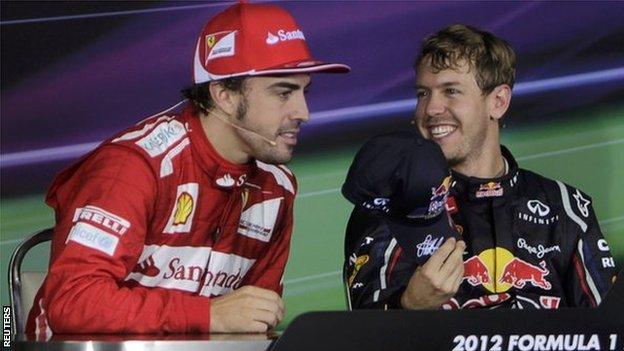 Fernando Alonso (left) and Sebastian Vettel