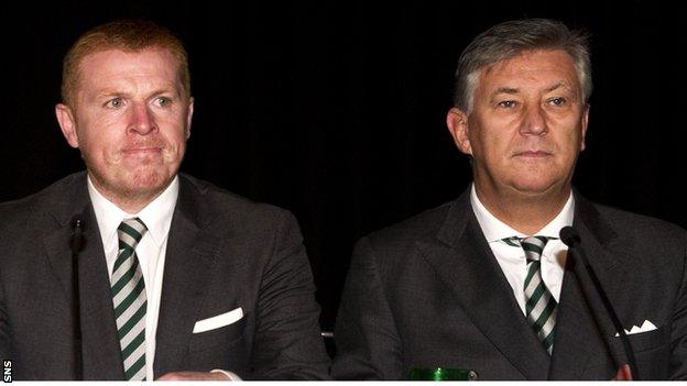 Lennon and Lawwell at the Celtic AGM