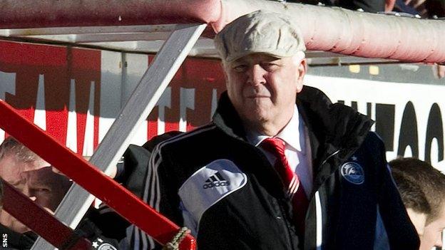 Craig Brown in the dug-out v Celtic