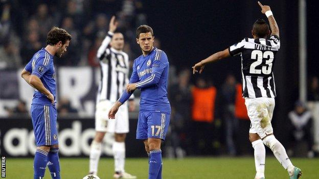 Juventus celebrate their second goal.