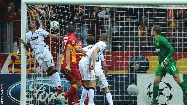 Burak Yilmaz of Galatasary scores