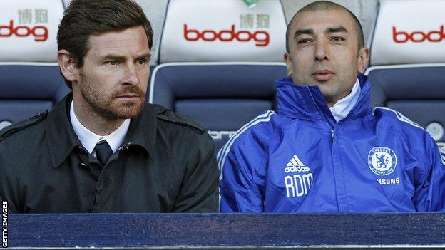 Andre Villas-Boas (l) with Roberto Di Matteo