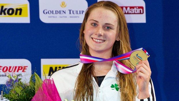 Sycerika McMahon after receiving her medal in France