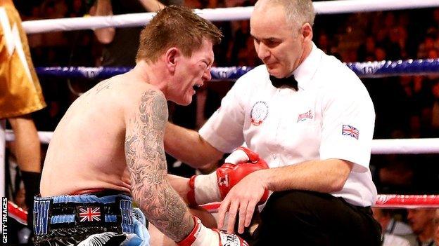 Ricky Hatton is counted out