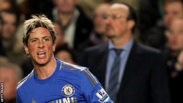 Chelsea striker Fernando Torres and new Blues manager Rafael Benitez