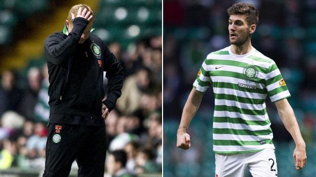 Celtic manager Neil Lennon and defender Charlie Mulgrew